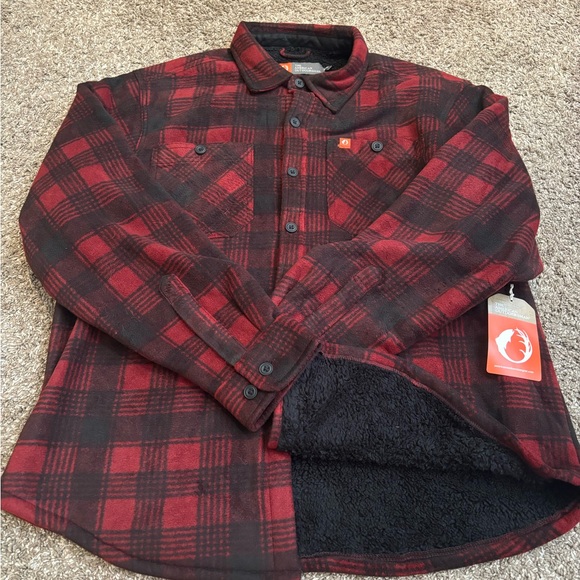 The American Outdoorsman Flannel Jacket with Sherpa Lined Size L - Picture 2 of 3
